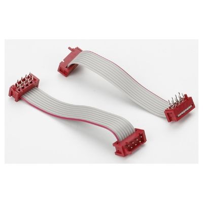 PVC Polyester 28AWG Flat Cable 1.27mm Micro Connector 8 pin IDC Cable