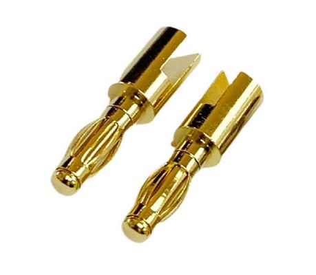 Customized Size 4mm Male Banana Plug Connector With Gold And Threaded Shroud Guaranteed