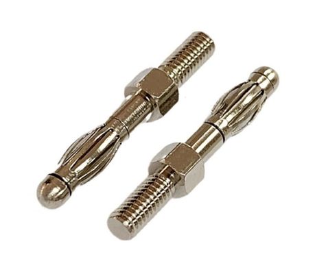 Customized Size 4mm Male Banana Plug Connector With Gold And Threaded Shroud Guaranteed