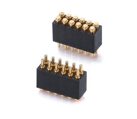 1.27mm H3.8mm Pogo Pin Connector Brass C6801 Material 12 Pin Connector with Precision