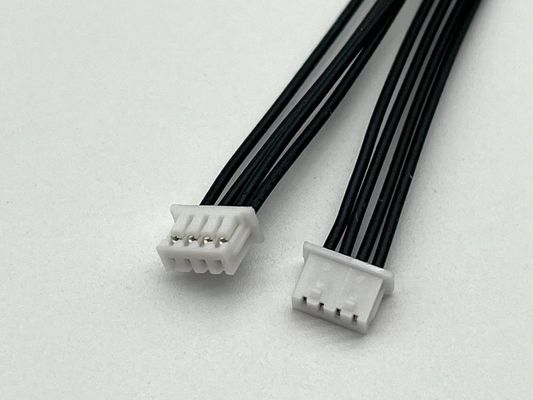 2.54mm Pitch 4 Pin Dupont Cable Assembly UL1007 24awg Black Customized Length
