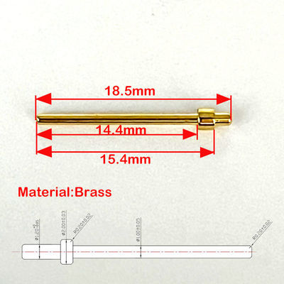 Connector Machined Pins 2.0x18.5mm Gold Plated Terminal Pin Brass Contact Point Pin