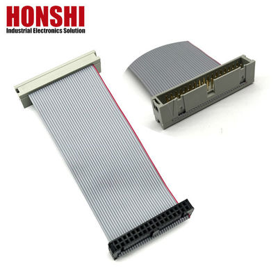 2.54mm IDC Socket To Male Connector 2row 14Contacts Flat Ribbon Cable Assembly
