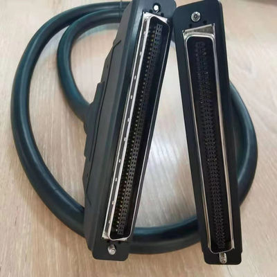 HPDB 100 Pin MDR Connector SCSI Cable Assembly Black Wire With Brass Contact Material