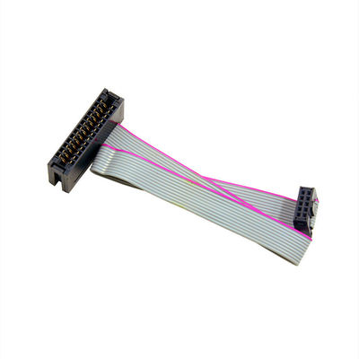 2.54mm IDC Socket To Male Connector 2row 14Contacts Flat Ribbon Cable Assembly