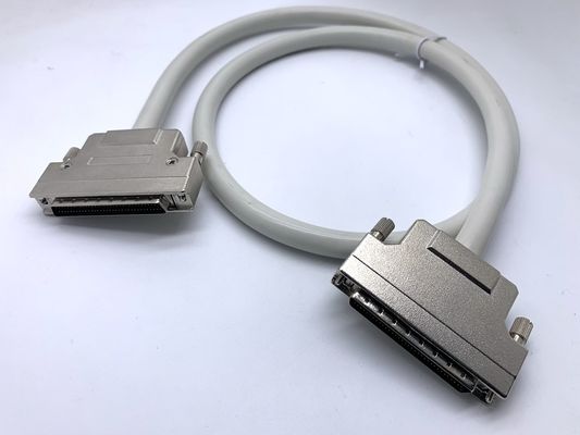 HPDB 100 Pin MDR Connector SCSI Cable Assembly Black Wire With Brass Contact Material