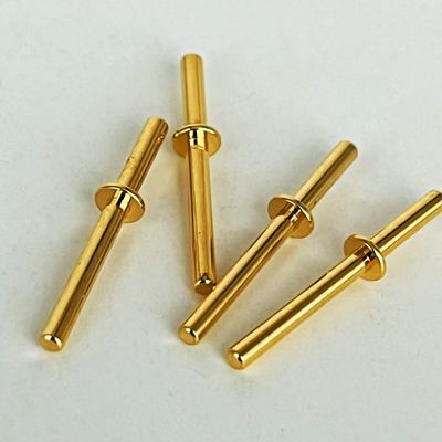 Gold Plating Brass Machined Pins 1.6x20mm For CNC Vertical Machining Center