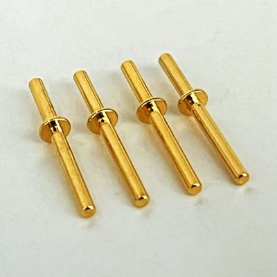 Gold Plating Brass Machined Pins 1.6x20mm For CNC Vertical Machining Center