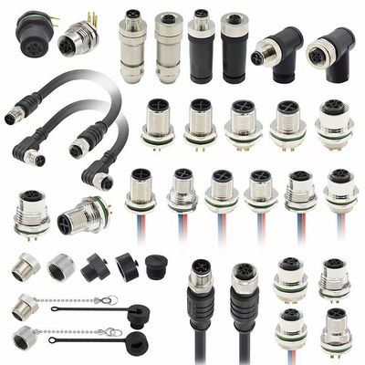 Waterproof IP67 Circular Wire Connectors DIN Type Male Plug 2 3 4 5 6 8 10 12 Pin