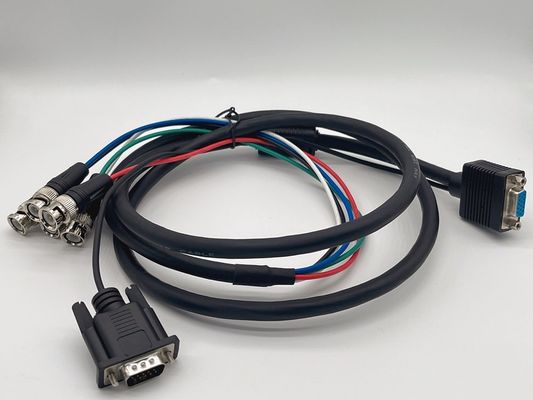 Custom D Sub Cable 13W3 Power Connector Shielded DB9 DB15 Male To Female Cable
