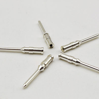 CNC Lathe Machined Pins Round Copper Contact Pins With Gold Plating Electric Power