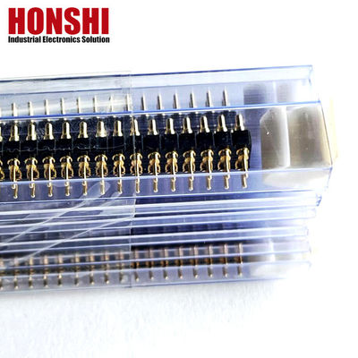 Female Pogo Pin Connector 6P Gold Plated H2.5 Dip Type Brass Contact For PCB High Current