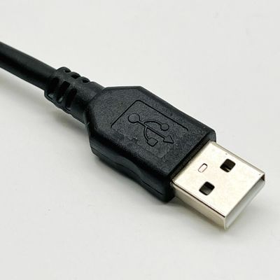 1m Black USB Molded Cable Assembly UL2725 28Awg For Fast Data Sync And Charging