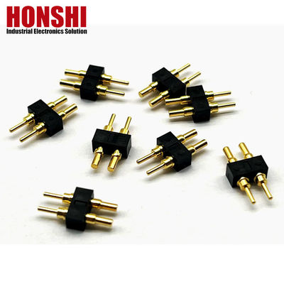 Female Pogo Pin Connector 6P Gold Plated H2.5 Dip Type Brass Contact For PCB High Current