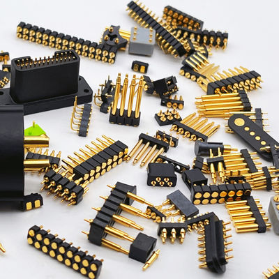 Female Pogo Pin Connector 6P Gold Plated H2.5 Dip Type Brass Contact For PCB High Current