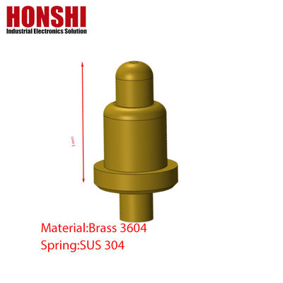 Male Spring Loaded Pin Gold Plated for 3.00mm Pogo Pin Connectors -40 °C- 105°C Temperature Range