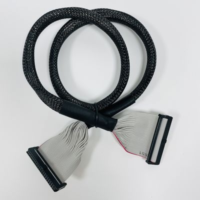 Custom 2.54mm Black Flat Cable 6 Pin - 64 Pin IDC Flat Ribbon Cable Assembly