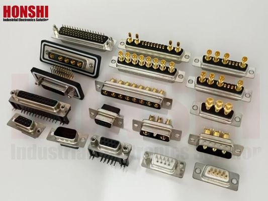 3V3 30A Solder Type Male D Sub Connector With Brass Gold Plated Contact Material