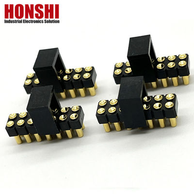 2.54mm High Current Pogo Pin Connector Female 2x7P Gold Plated H2.5 SMT Type For PCB