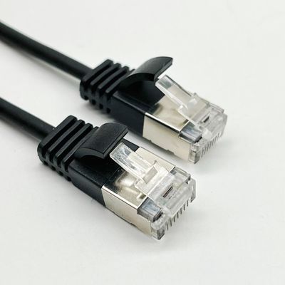 0.5m - 20m Black RJ45 Ethernet Cable Round Cat7 Patch Cable Customized
