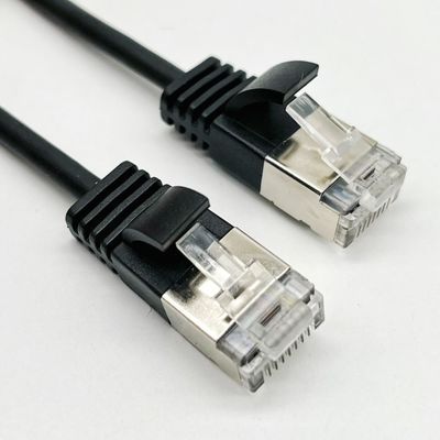 0.5m - 20m Black RJ45 Ethernet Cable Round Cat7 Patch Cable Customized
