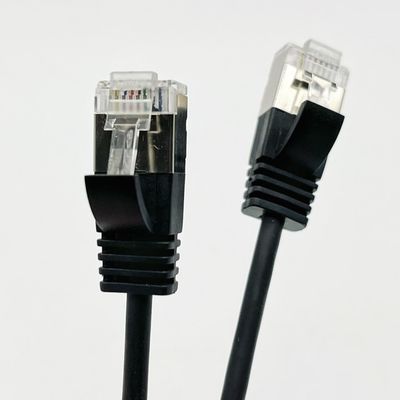 0.5m - 20m Black RJ45 Ethernet Cable Round Cat7 Patch Cable Customized
