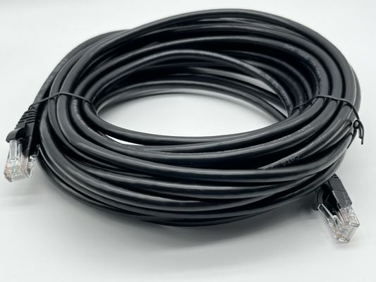 0.5m - 20m Black RJ45 Ethernet Cable Round Cat7 Patch Cable Customized