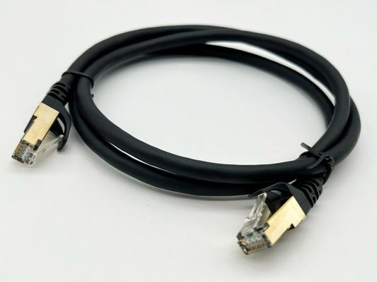 0.5m - 20m Black RJ45 Ethernet Cable Round Cat7 Patch Cable Customized