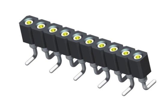 1.27mm Machined Female Header H4.1 Round Single Row Right Angle Pin Header Female