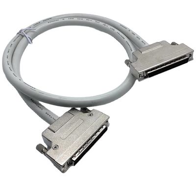 Custom Grey SCSI Connector Cable 68 Pin 100 Pin Male Cable Ul20276 28awg Cable