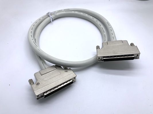Custom Grey SCSI Connector Cable 68 Pin 100 Pin Male Cable Ul20276 28awg Cable