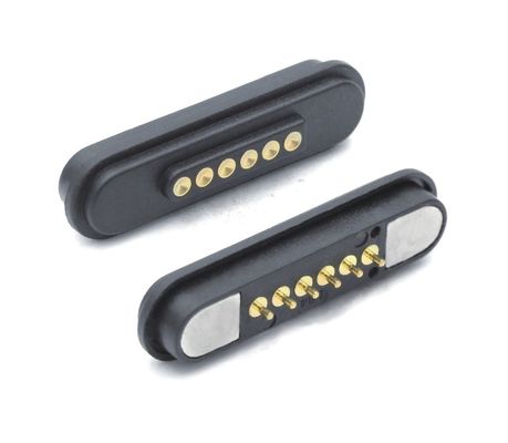 Magnetic Connector 6 Pole Pogo Pin 3a Spring Loaded Waterproof  Power Charging Connector