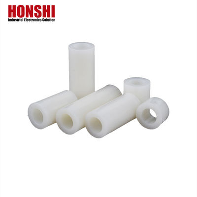 White Nylon Round Plastic Standoff for Through Hole Mounting on Printed Circuit Boards