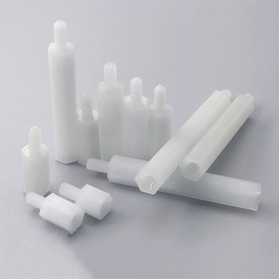 White Nylon Round Plastic Standoff for Through Hole Mounting on Printed Circuit Boards