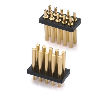 Custom 2.54mm Pitch Spring Loaded Pogo Pin Connector Dip Type  Female Header 10 Pin