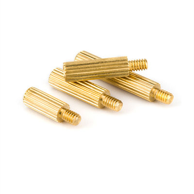 Male Brass Spacer Studs With Metric Thread Internal External Knurled Standoff Customized