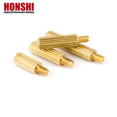 Male Brass Spacer Studs With Metric Thread Internal External Knurled Standoff Customized