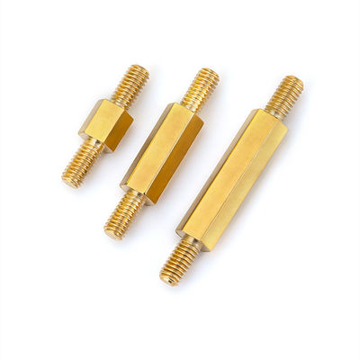 Male Brass Spacer Studs With Metric Thread Internal External Knurled Standoff Customized