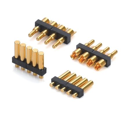 DC12V Pogo Pin Connector 2.54mm 2pin Male With Cap Pogopin Single Row Right Angle Dip