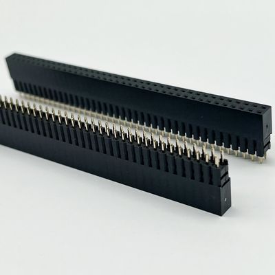2.54mm Pitch Female Header Connector 8.5mm Height Dual Row 180 Degree Dip For Pcb
