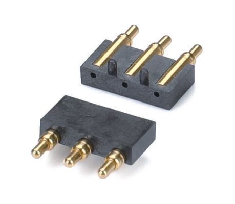 2.5mm Pitch Brass C6801 3 Pin SMT Type Male header Pogo Pin Connector black plastic