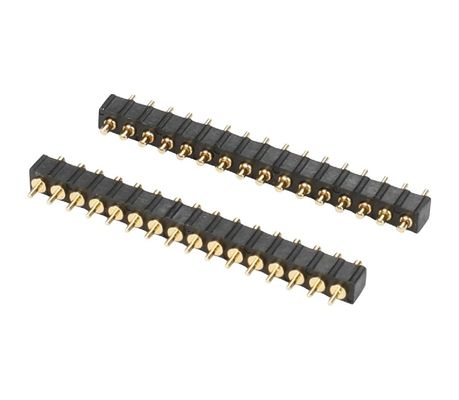 2.54mm 10 Pin Double Row Customize Pogo Pin Connector Gold Plated SMT