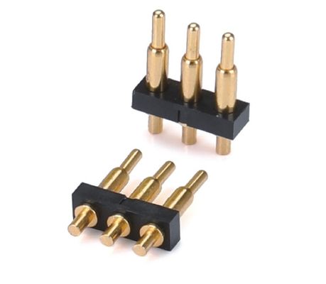 Single Row 3pin 1.5mm Dip Type Gold Plated Brass Pogo pin Connector 2.54mm pitch
