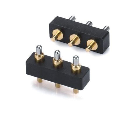 Single Row 3pin 1.5mm Dip Type Gold Plated Brass Pogo pin Connector 2.54mm pitch