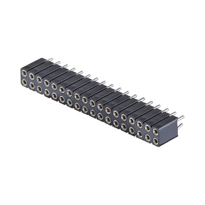PCB Connector Machined Female Header 2.54mm H7.0mm Right Angle Dual Row 2-80Pin