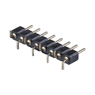 Gold Plated Machined Pin Header 2.54mm SMT SMD Dual Row Right Angle PCB Connector
