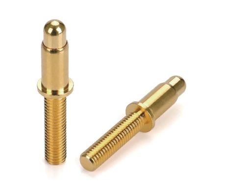 Male Solder 9.5mm Pogo Pin Connector Brass 3.2mm Heigh Spring Loaded Gold Plated