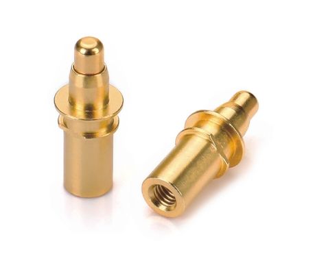 Male Solder 9.5mm Pogo Pin Connector Brass 3.2mm Heigh Spring Loaded Gold Plated