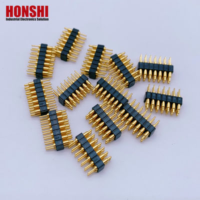Customized 2.0mm Pitch Brass Pogo Pin 2row 14Pin Spring Loaded Connectors Male Gender