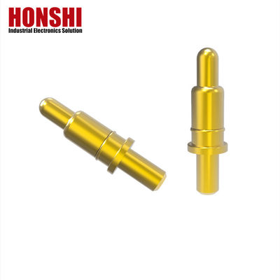 Male Through Hole Type Spring Loaded Pin Connector Brass Pogo Pin 120g Spring Force